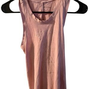 Pure Barre Dusty Rose Sleeveless Tank with Metallic Geometric Print